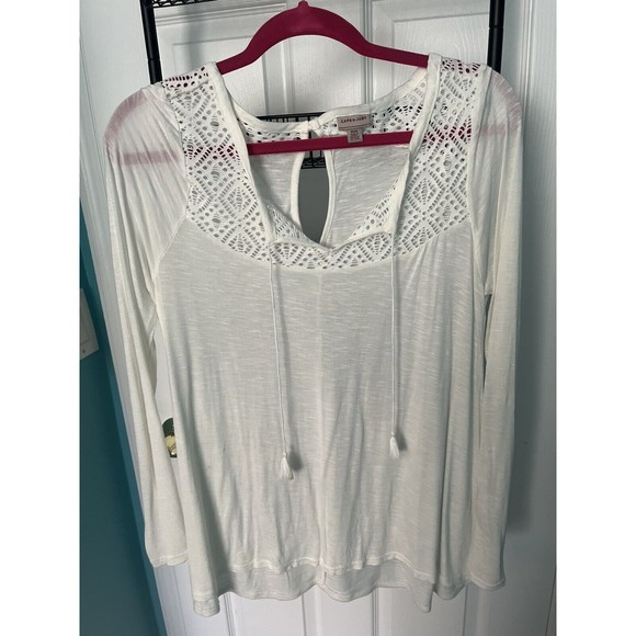 Cape Juby Tops - Cape Juby Womens Long Sleeve Blouse White Size M Lightly Worn